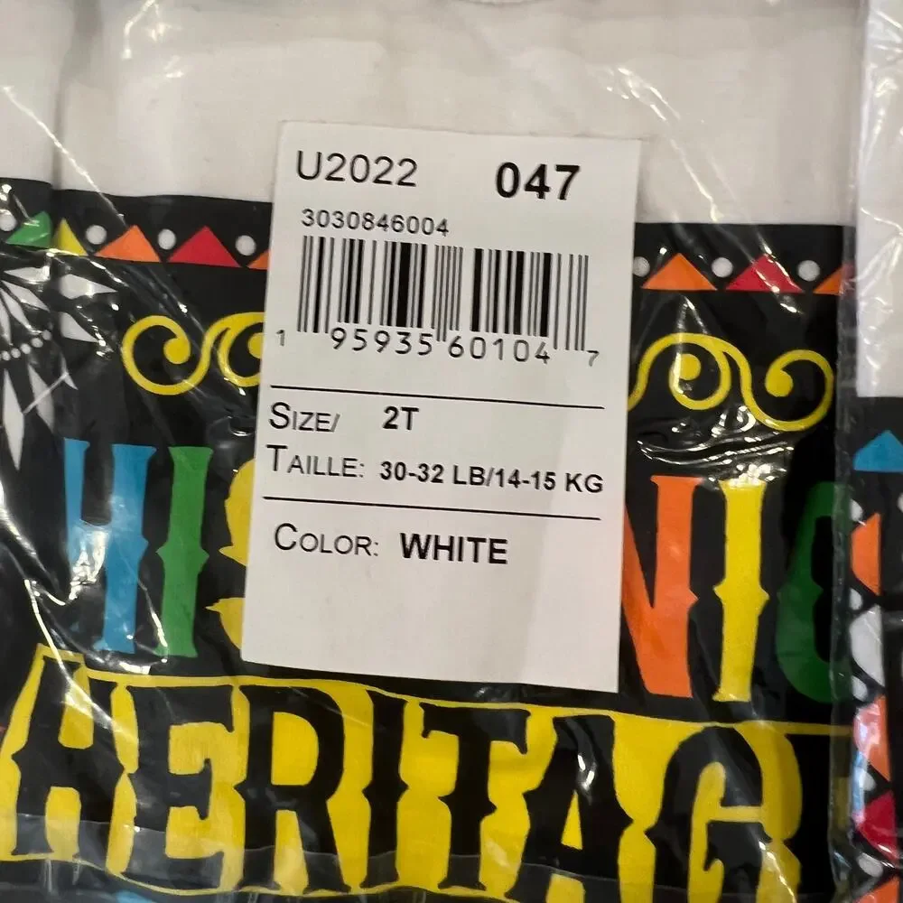 NWT Children's Place Unisex Kids White W/Hispanic Heritage Graphic Tee